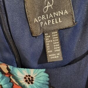 Adrianna Papell Women's Size 20 Floral pleated Dress wedding guest fit and flare